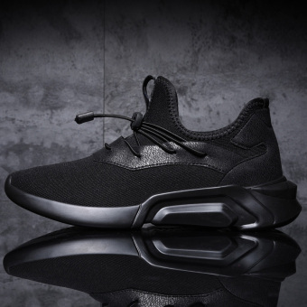 Versatile student running autumn Sneakers Shoes Men's + Black black Men's + Black black