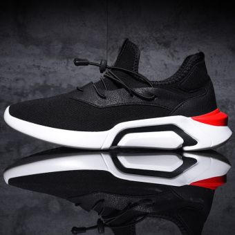 Versatile student running autumn Sneakers Shoes Men's + Black White Men's + Black White
