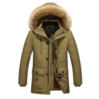 Winter Jacket Men Cotton Thicken Coat New Arrival Parka Large Size High Quality Long Warm Coats For Men - intl