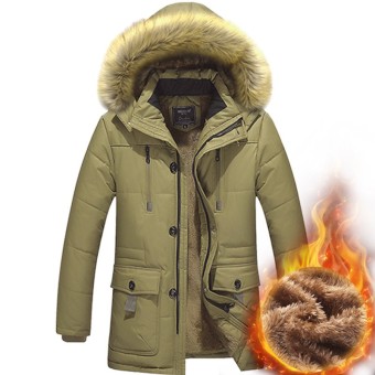 Winter jacket men`s thick warm cotton down coat windproof parka men brand clothing Hooded men's jacket - intl