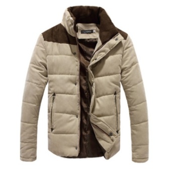 Winter Men Jacket Casual Mens Jackets And Coats Thick Parka Men Outwear 4XL Jacket Male Clothing- Khaki - intl
