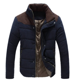 Winter Men Jacket Casual Mens Jackets And Coats Thick Parka Men Outwear 4XL Jacket Male Clothing- Navy Blue - intl