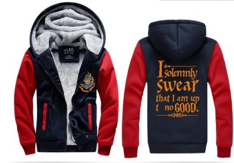 Winter Sweatshirt Men Hoodie Male Coat Hooded Brand Casual Zipper Thicken Harri Potter Velvet Hoody Man Polyester Tracksuit - intl