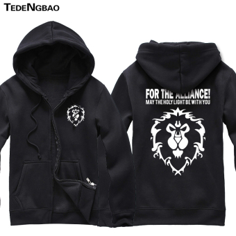 World of Warcraft zip-up hooded jacket game hoodie Black