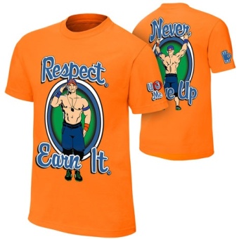Wrestling john seth sr rollins cena Respect. Earn It. orange men's t-shirt - intl