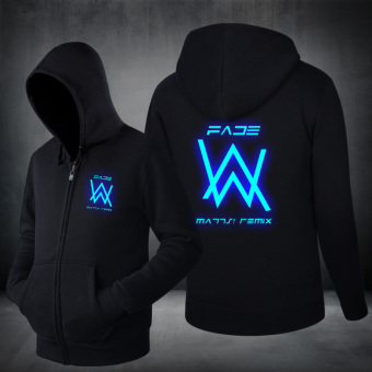 Xiu Luo DJ clothes matching light jacket Black blue glow in the dark