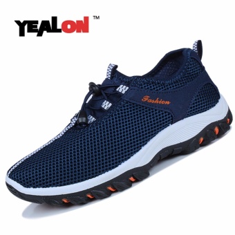 YEALON Hiking Shoes For Mens Outdoor Sport Breathable Hiking Waterproof Trekking Camping Travel Navy Mountain Shoes Man Walking Casuals Shoes Sneaker Man Sports - intl