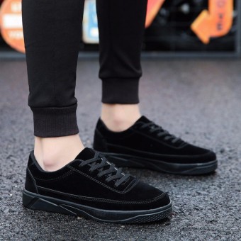YEALON Kasut Lelaki Krasovki Men Sneakers Men Luxury Leather Sports Shoes For Male Running Shoes Training Krasovki Schuhe Herren Sneaker Black Lace-Up - intl