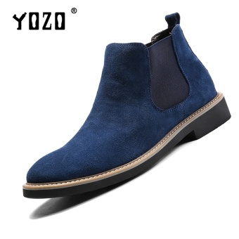Yozo Men Shoes Boots Genuine Leather Formal Fashion Shoes Slip On Men'S ShoesBlue - intl