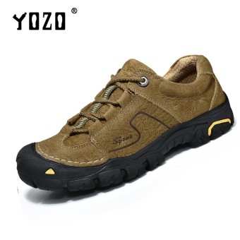 YOZO Shoes Men Winter Leather Men Waterproof Rubber Boots Leisure Boots England Retro Shoes For Men Outdoor Climbing Shoes - intl