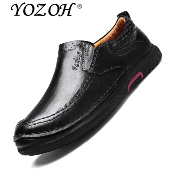 YOZOH Men Shoes Casual Oxford Genuine Leather Classic Male Elegant Office Business Dress Formal Shoes - intl