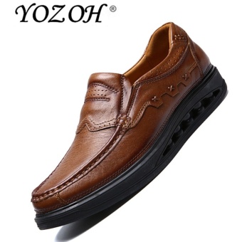 YOZOH Men Shoes Casual Oxford Genuine Leather Classic Male Elegant Office Business Dress Formal Shoes - intl