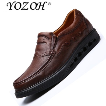 YOZOH Men Shoes Casual Oxford Genuine Leather Classic Male Elegant Office Business Dress Formal Shoes - intl