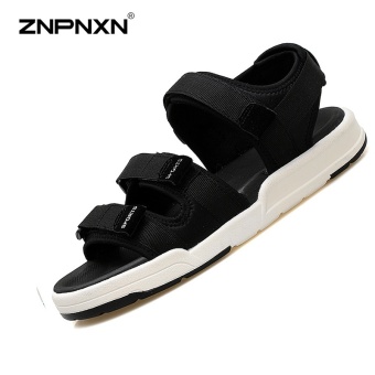 ZNPNXN Lovers Shoes Summer New Style Trend Men Slippers Comfortable And Soft Mens Shoes Fashion High End Leisure Sports Sandals Size 35-44 Yards Black - intl