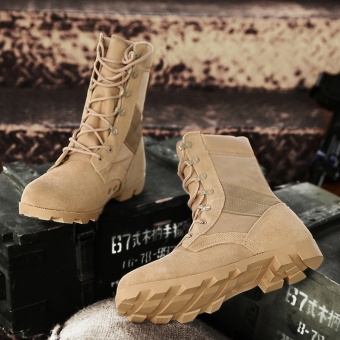 ZNPNXN Men Shoes High Top Military Boots Trend Comfortable Shoes Men Fashion Quality Tactical Boots Training Boots - intl