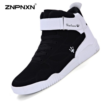 ZNPNXN Men'S Shoes Fashion Casual Sport Shoes Tide Shoes Comfortable Ventilated Running Shoes Men'S Outdoor Sports Shoes Black & White - intl