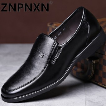 ZNPNXN New Fashion Men Fashion Lace Up Business Casual Leather Shoes Formal Shoes Kasut Lelaki Kasut Kulit Formal Black - intl