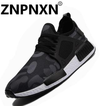 ZNPNXN The New Summer Outdoor Walking Shoes Sport Shoes Breathable Camouflage Soft Soled Running Shoes Set Foot Shoes Cushioning Male Shockproof Sole Sneakers Trainer Shoes Korean Tide Elastic Cloth Shoesgrey