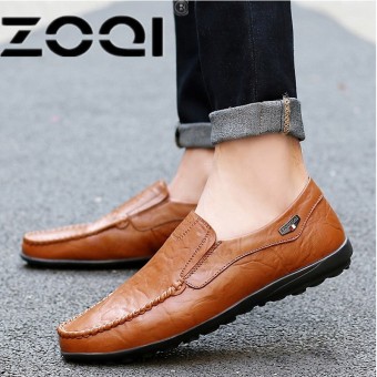 ZOQI Big Size 38-47 Men Shoes Luxury Brand Braid Leather Casual Driving Oxfords Shoes Men Loafers Moccasins Italian Shoes For Men Flats - intl