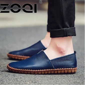ZOQI Big Size 38-50 Slip On Casual Men Loafers Spring And Autumn Men's Moccasins Shoes PU Soft Flats Shoes - intl