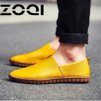 ZOQI Big Size 38-50 Slip On Casual Men Loafers Spring And Autumn Men's Moccasins Shoes PU Soft Flats Shoes - intl