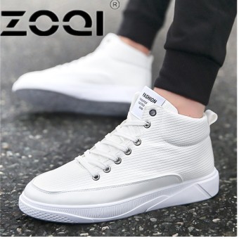 ZOQI Popular Running Shoes For Men Buckle High Side Men Sport Shoes Camouflage Cushioning Rubber Men SneakersWhite - intl