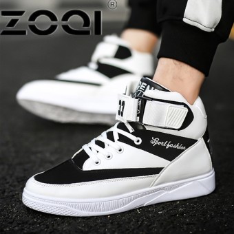 ZOQI Popular Running Shoes For Men Buckle High Side Men Sport Shoes Camouflage Cushioning Rubber Men SneakersWhite - intl