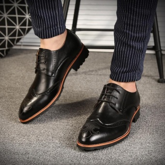 ZORO Genuine Leather Bullock Oxfords Shoes For Men Designer Luxury Men Shoes Black - intl