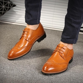 ZORO Genuine Leather Bullock Oxfords Shoes For Men Designer Luxury Men Shoes Brown - intl