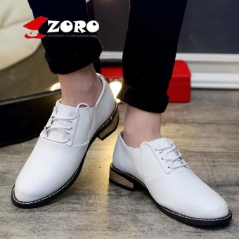ZORO Men Shoes Genuine Leather Oxford Shoes For Men Oxfords British Style Men Casual Shoes Men's Fashion Shoes Kasut Lelaki White - intl