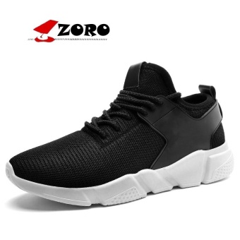 ZORO Original New Arrival Running Shoes Light Weight Mesh Sports Shoes Jogging Sneakers For Men Outdoor Flat Walking Trend Shoes Black - intl
