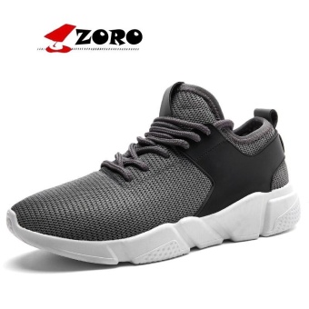 ZORO Original New Arrival Running Shoes Light Weight Mesh Sports Shoes Jogging Sneakers For Men Outdoor Flat Walking Trend Shoes Grey - intl