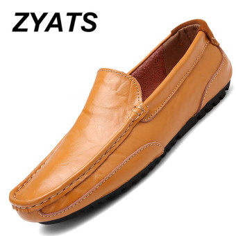 ZYATS New Casual Men Fashion Leather Shoes High-end Handmade Business Shoes Slip-Ons & Loafers
