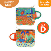 Bibsisita  HAPPY MUG canvas purse SET OF 2 (with box packaging)