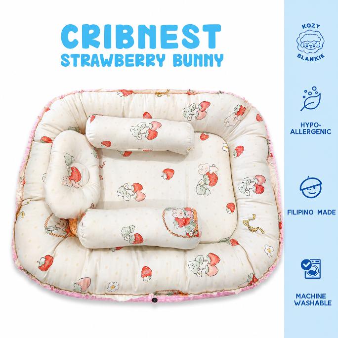 🥇Kozy Blankie Baby Bed Crib Nest - Enchanted Castle Unicorn Sweet Bear Cute Famliy Kozy Lion Strawberry bunny