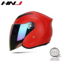 HNJ A4-003 Half Face Motorcycle Helmet Single Shade Men Women Universal