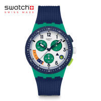 Swatch Chrono TIME FLIES SUSG412 Green Silicon Strap watch