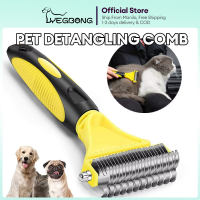 Pet Dematting Tool Double Sided Undercoat Rake for Detangling Matted or Knotted Undercoat Hair Great for Medium or Long-haired Dogs & Cats