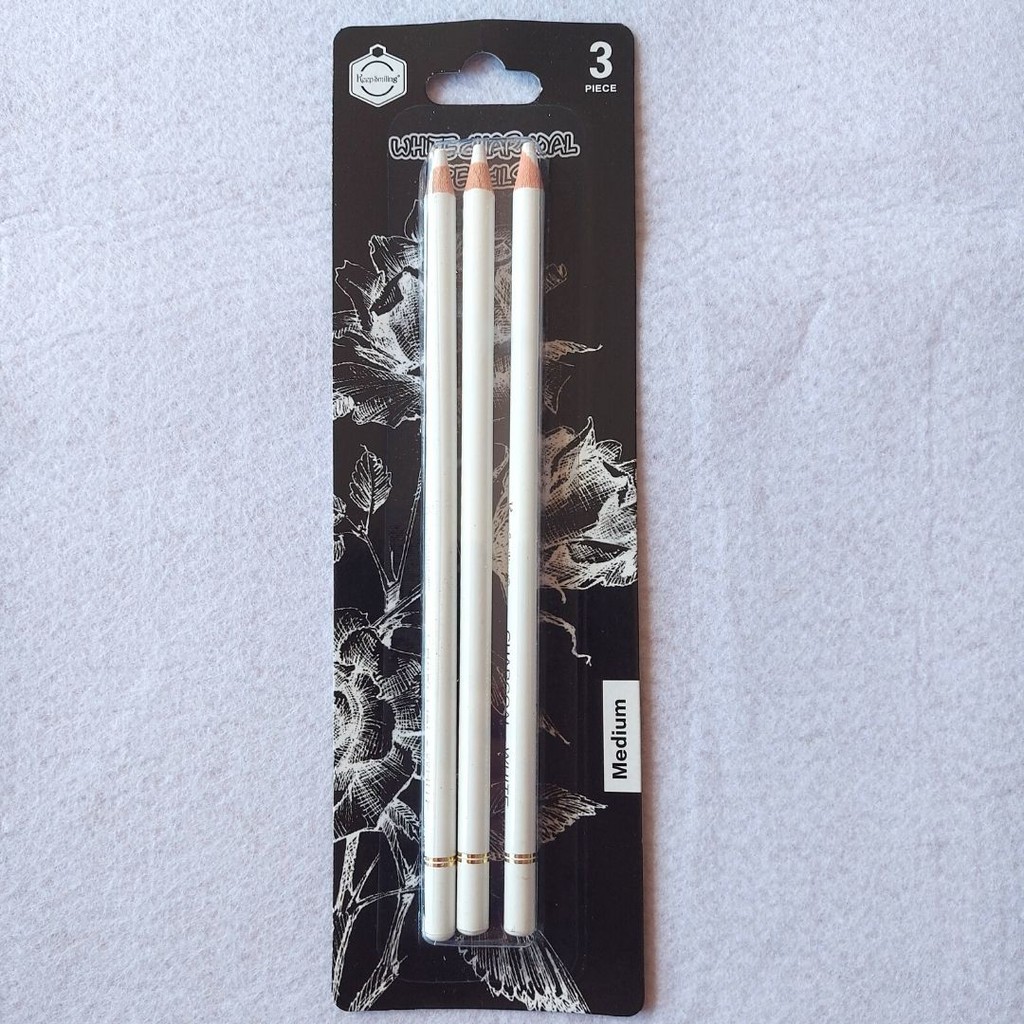 3pcs White Charcoal Pencils