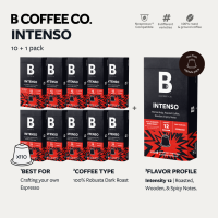 B Coffee Co. Nespresso Compatible Coffee Capsules 10 Pods x 10 Packs + 1 FREE