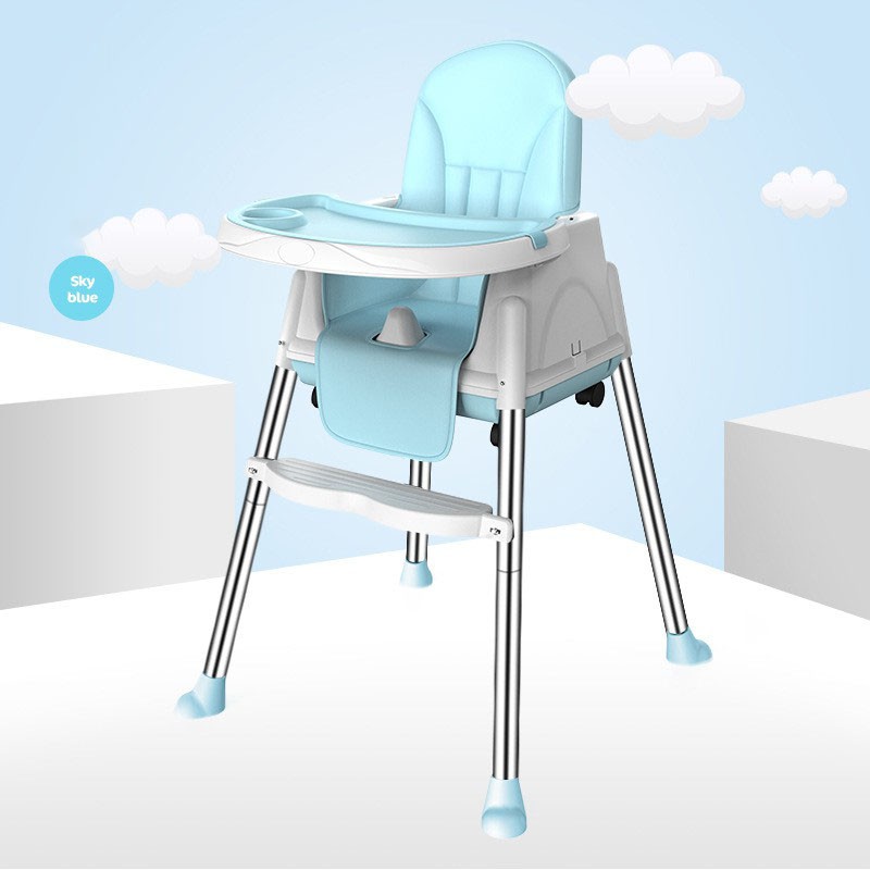 HKH Foldable High Chair Booster Seat For Baby Dining Feeding Adjustable Height & Removable Legs