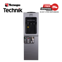 Technik Freestanding Water Dispenser Top Load Water Gallon with Front Glass Cover and Bottom Cabinet 3 Options-Hot/Normal/Cold TWD-31TCA (Silver Tempered Glass)