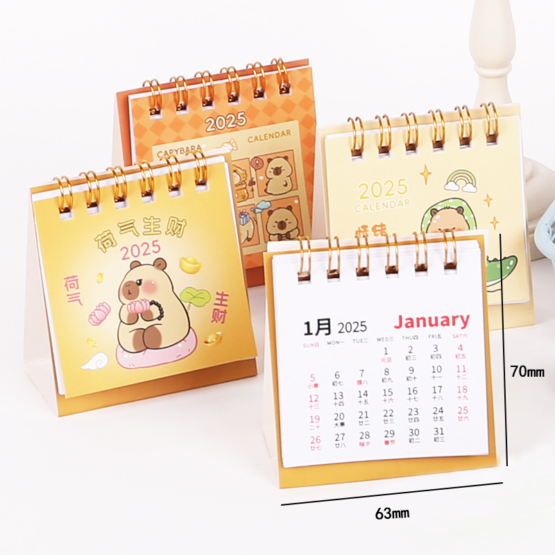 🔥Hutyet👍 2025 Calendar Cute Mini 2025 Calendar with Notepad Portable Cute Desktop Small Desk Calendar Decoration Time Schedule Good for Souvenir Giveaway Gift Party