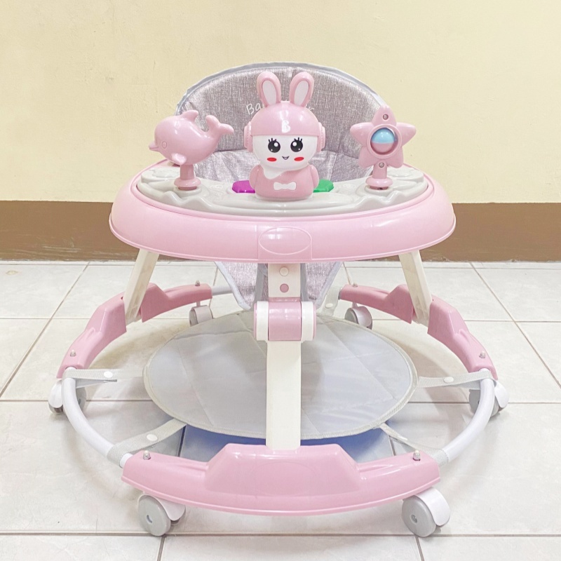 3-in-1 Baby Walker On Sale Multifunctional Foldable Easy To Store Anti-o-legged Baby Dining Chair Baby Walker Baby Stroller With Music And Toys Baby Walker Convert To Rocker With Pusher Floormat