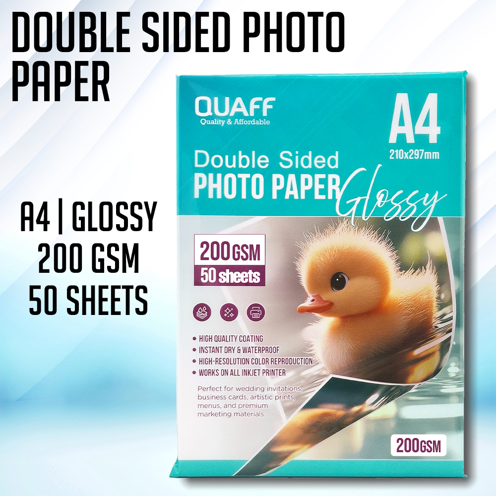 QUAFF Glossy & Matte Double Sided Calling Card Paper Photo Paper A4 ( 120gsm - 300gsm ) 50 sheets