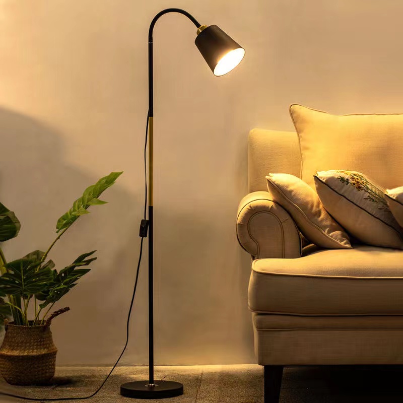 LED Floor Lamp Stand Shade Warm Light With Bulb Reading Lamp For Living Room Bedroom Modern Nordic Style