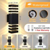 CANMEIJIA LED Wall Lamp Outdoor IP65 Waterproof Wall Light Replaceable E27 Bulbs AC220V Christmas Decorative Sconces for Garden Gate Yard Balcony Courtyard Porch Light