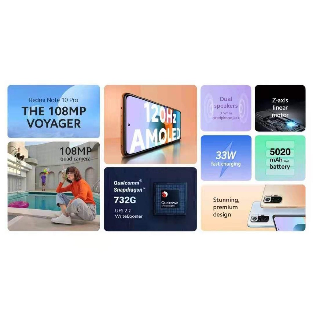 Xiaomi redmi note 10 pro Global Version(8GB+128GB)cellphone smartphone