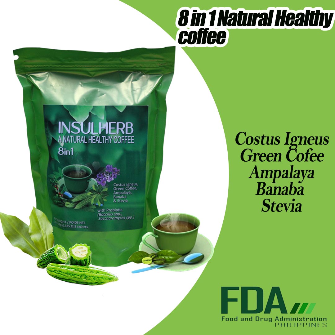 INSUL HERB COFFEE Natural Healthy Insulin Green Coffee 8 in 1 Sugar