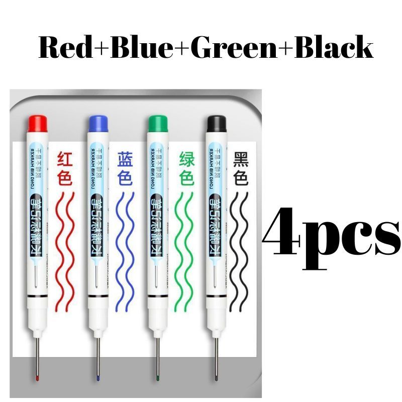 Long Nib Metal Marker Pen 20mm Waterproof Permanent Black Red Multifunctional Long Head Oily Marker